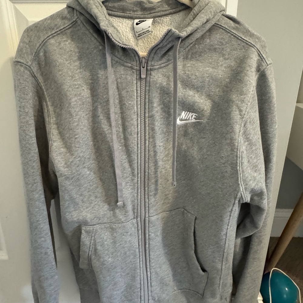 Nike Heather Gray Fleece Hoodie - Picture 2 of 5
